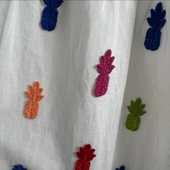 Farm Rio Pineapple Appliqué Keyhole Bodice | Cotton | Midi Dress - Picture 4 of 4